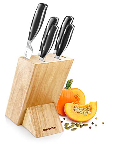 Tescoma GrandCHEF Messerblock mit 5 Messern und massivem Holzblock I Erstklassiger japanischer Edelstahl I Griffe aus gehärtetem Eschenholz I Perfektion und Eleganz in Ihrer Küche Tescoma GrandCHEF Messerblock mit 5 Messern und massivem Holzblock I Erstklassiger japanischer Edelstahl I Griffe aus gehärtetem Eschenholz I Perfektion und Eleganz in Ihrer Küche von Tescoma
