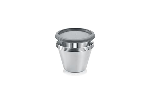 Tescoma GrandCHEF Professionelle Panna Cotta Form, Edelstahl, Set mit 4 Tassen mit Deckel von Tescoma