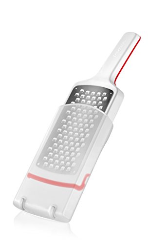 Tescoma Handy X-Sharp Reibe mittlere Löcher, Edelstahl, Weiß/Rot, 9.5 x 29.5 cm von Tescoma