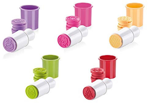Tescoma Keks-Stempel mit Ausstecher, Plätzchenform mit verschiedenen Motiven (5er Set) von Tescoma