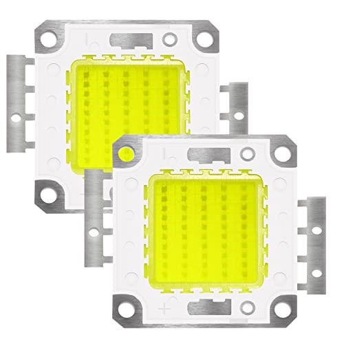 Tesfish 2PCS 50W LED Chip Weiß 6000K COB Glühbirne für Flutlicht, Deckenleuchte, Hohe Energieeinsparung Lampe von Tesfish