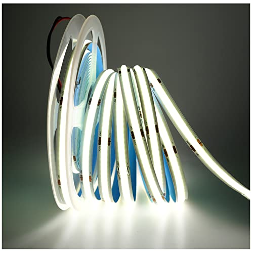 Tesfish LED Streifen Lichts 24V, Band COB Weiß 6000K 5M 320 LEDs/M Insgesamt 1600 LEDs Neon Licht Flexibel Lichtleisten Leiste für Party, Theke, Regal, Wohnkultur Tesfish LED Streifen Lichts 24V, Band COB Weiß 6000K 5M 320 LEDs/M Insgesamt 1600 LEDs Neon Licht Flexibel Lichtleisten Leiste für Party, Theke, Regal, Wohnkultur von Tesfish