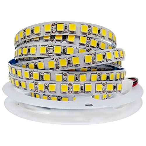 Tesfish 12V LED Streifen Licht, 5M Natürliches Weiß 4000K LED Lichtleisten SMD 5054 IP20 120 LEDs/M, Total 600 LEDs Super Hell LED Bänder, LED Strips für Zuhause, Regal, Küche Dekoration von Tesfish