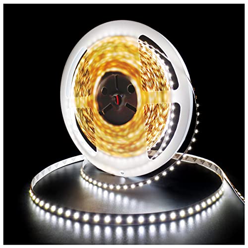 Tesfish 24V 10M LED Streifen Licht, Eine LED ein Schnitt LED Strip Weiß 6000K Lichtband SMD 2835 IP20 Gesamt 1200 LEDs LED Band LED Lichtleiste Leiste für Schlafzimmer, Küche Dekoration von Tesfish