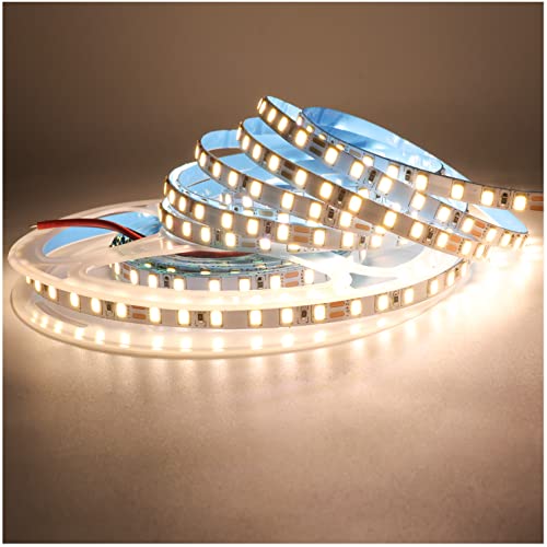 Tesfish 24V LED Streifen Licht, 5mm Breit, Natürliches Weiß 4000K 5M LED Strip Lichtband 2835 IP20 120 LEDs/M, Total 600LEDs LED band LED Lichtleiste LED Leiste für Schlafzimmer, Küche Dekoration von Tesfish