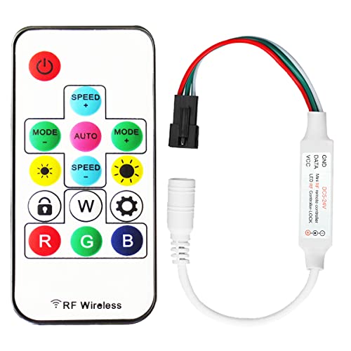 Tesfish 358 arten von veränderungen der digitalen rgb led streifen 14key DC5V/12V/24V rf wireless controller mit fernbedienung für ws2812 / ws2811 / ws2812b streifen (ModelleⅠ) von Tesfish