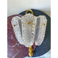 Wunderschön Geformte Vintage-Wandlampe Aus Messing/Glas von TesiDesign