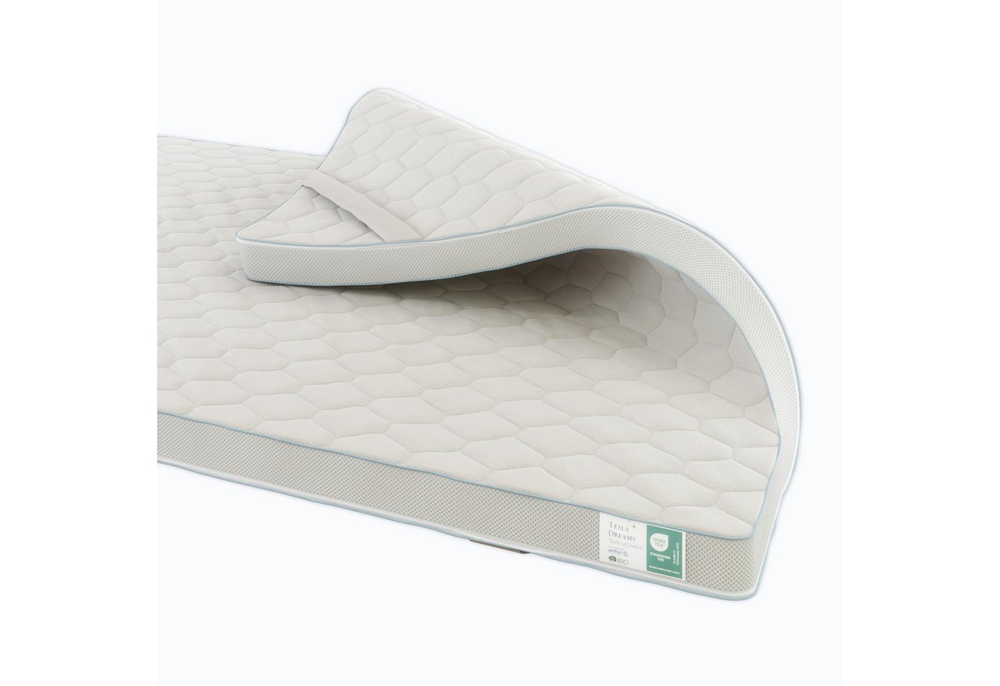 Tesla Dreams Reality of Comfort, Topper Memory Foam Topper 7 cm – ergonomisch, atmungsaktiv, waschbar von Tesla Dreams Reality of Comfort