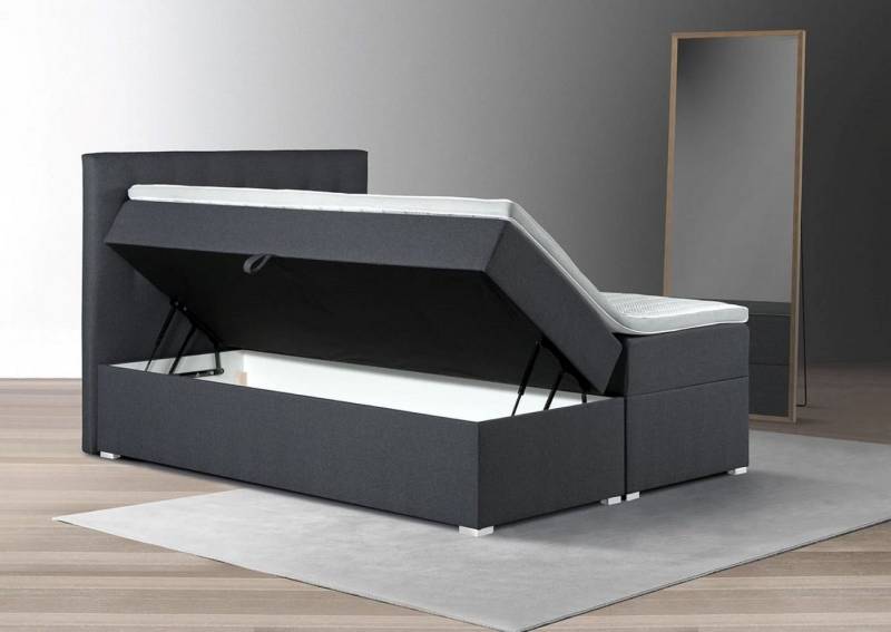 Tesla Dreams Boxspringbett Adler mit bettkasten 1,00 m3, Taschenfederkern-Matratzen, mit Bettkasten und inkl. Topper von Tesla Dreams