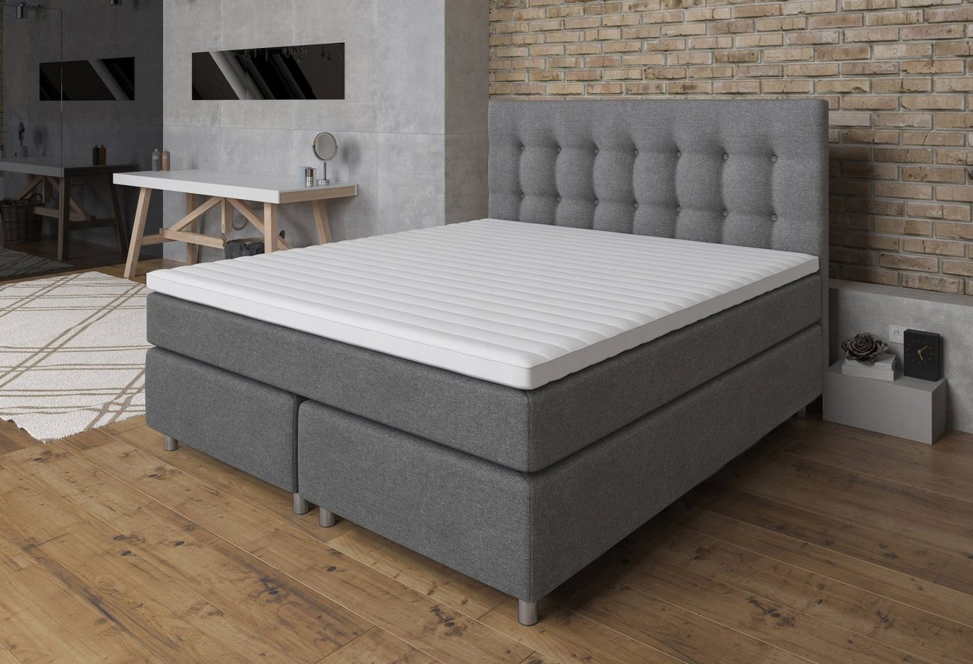 Tesla Dreams Boxspringbett Ronda, Lux Komfort, 7 Zonen Taschenfederkern-Matratze H2/H3 von Tesla Dreams