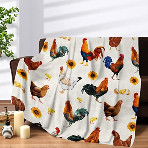 Kuscheldecke Decke Huhn Kinder Weich Warm Hühner Flauschige Decke Henne Flanell Fleecedecke Decken Plüsch Kuscheldecke Hähnchen Legehenne Wohndecke Überwurfdecke für Frau Mädchen Geschenke, 140x180 cm von Teslite