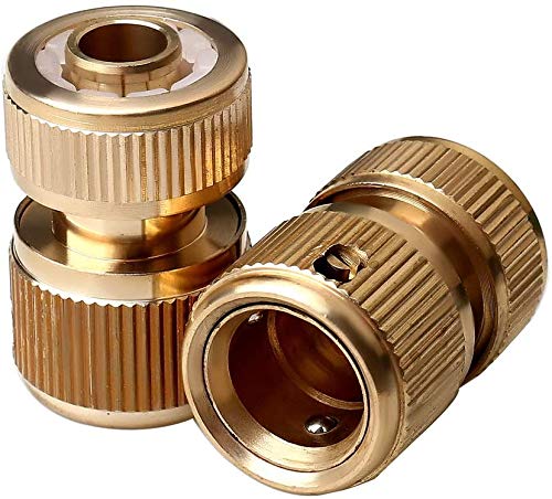 Tesmotor 2 Stück 1/2" Messing Schlauchverbinder, Schlauch 13 mm (1/2 Zoll) Messing Schnellkupplung für den Schlauchanfang von Tesmotor