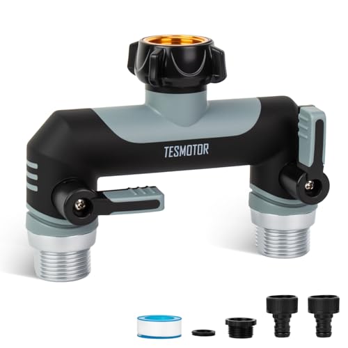 Tesmotor 2-Wege T-Verteiler für Wasserhähne, 2er Verteiler 3/4" Adapter mit Kugelhahn zum Einstellen und Absperren des Wasserflusses Tesmotor 2-Wege T-Verteiler für Wasserhähne, 2er Verteiler 3/4" Adapter mit Kugelhahn zum Einstellen und Absperren des Wasserflusses von Tesmotor