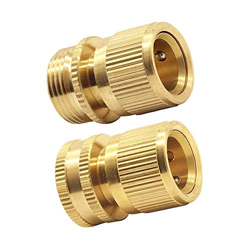 Tesmotor Messing Wasserschlauchanschlüsse, Außen und Innengewinde Messing 3/4-Zoll Kupfer Stecker Garten Schlauch von Tesmotor