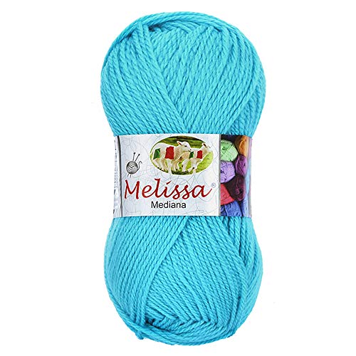 100g Wolle Blau -Tesosy 100% Acryl-Wollknäuel Premium für Strick- & Häkelgarn (weicher und wollartiger Charakter, pflegeleichtes Strickgarn,Blauwolle 73 Versand aus Deutschland von Tesosy