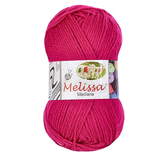 100gTesosy Wolle rosa - 100% Acryl-Wollknäuel Premium für DIY Stricken und Häkeln, zertifiziert nach OEKO-TEX Standard 100, Nadelgröße 4 (1/2) - 5, Wolle Rosa 47, Versand aus Deutschland von Tesosy