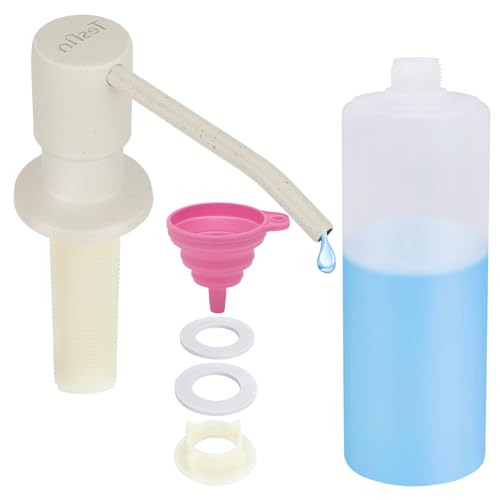 Seifenspender für Küchenspüle, eingebauter Seifenspender, Pumpschale, flüssige Arbeitsplatte mit nachfüllbarer Flasche (Haferflocken) von Tesrin