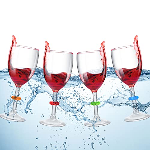 Schwimmende Weingläser für Pool, bruchsichere Pool-Weingläser, Kunststoff, schwimmender Becher mit Anhängern, Glasbecher, unzerbrechlicher Pool für Strand, Badewanne, Outdoor, Biertrinken (4 Stück) von Tessco for you