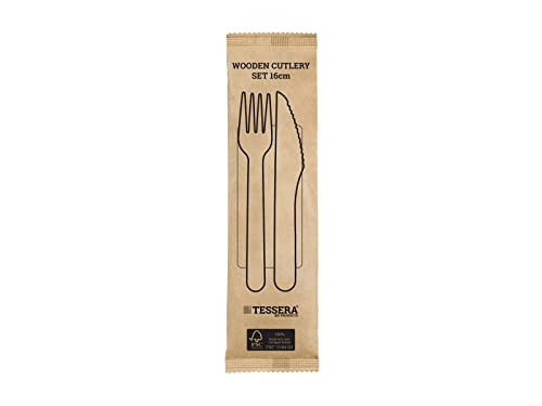 Tessera Bio Products QA1035FSC Holzbesteckset, Naturfarbe, 16cm, 100 Stück Tessera Bio Products QA1035FSC Holzbesteckset, Naturfarbe, 16cm, 100 Stück von Tessera Bio Products