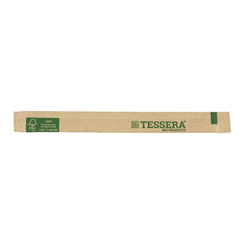 Tessera Bio Products QA414WDFSC Holzrührstäbchen, Naturfarbe, 1/1 Verpackt in Spenderbox, 14cm Länge, 1000 Stück von Tessera Bio Products