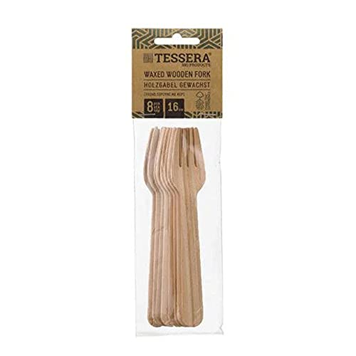 Tessera Bio Products QA4160FWFSC Holzgabel, Naturfarbe, 16cm Länge, 8 Stück von Tessera Bio Products