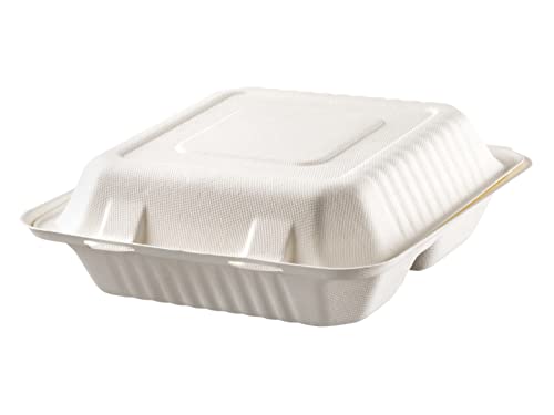 Tessera Bio Products QC2323BS Zuckerrohr Lebensmittelbehälter, Scharnierdeckel, Quadratisch, 3-Geteilt, Weiß, 23cm Länge, 23cm Breite, 100 Stück Tessera Bio Products QC2323BS Zuckerrohr Lebensmittelbehälter, Scharnierdeckel, Quadratisch, 3-Geteilt, Weiß, 23cm Länge, 23cm Breite, 100 Stück von Tessera Bio Products
