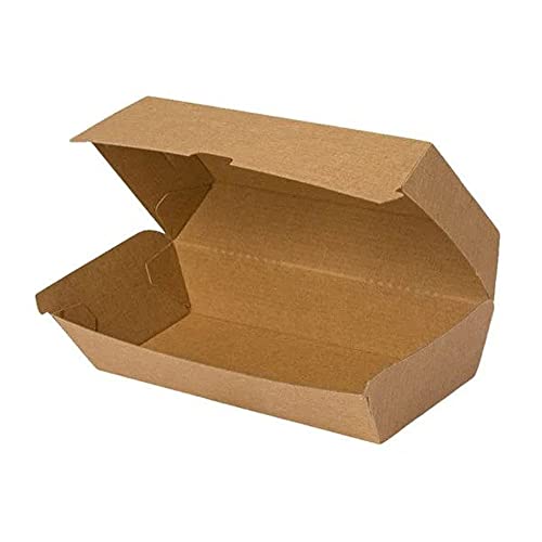 Tessera Bio Products QD21075H Dura Serie Kraftpapier Hot Dog Box, Naturbraun, 21cm Länge, 7cm Breite, 7.5cm Höhe, 50 Stück von Tessera Bio Products