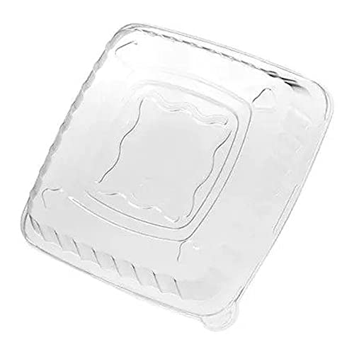 Tessera Bio Products QLSB Recycledes PET Deckel für Zuckerrohr-Salatschüssel, Quadratisch, 19cm Länge, 19cm Breite, 4.2cm Höhe, 75 Stück von Tessera Bio Products