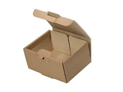 Tessera Bio Products QWSMP Kraftpapier 2-Lagige Kleine Portion Foodbox, Naturfarbe, 16.6cm Länge, 12cm Breite, 8cm Höhe, 100 pcs von Tessera Bio Products