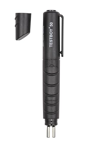 Testboy 50 Bremsflüssigkeitstester (DOT4), Prüfgerät (beleuchtete Messspitzen mit fünf LEDs, lange Lebensdauer, säure-und laugenfest, inkl. Batterie, Messbereich: DOT 4), Schwarz von Testboy