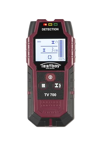 Testboy Aktionsset TV 700 Digitaler Wandscanner mit PICA Tieflochmarker (Digitaler Wandscanner, Kontrastreiches LCD-Display, automatische Kalibrierung, hohe Leistungsfähigkeit), Rot/Schwarz von Testboy