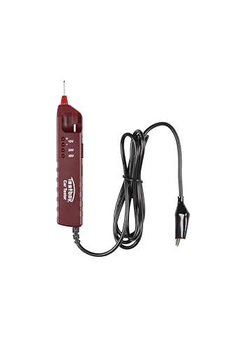 Testboy Car Tester Spannungstester bis 48 V Gleichspannung (ideal für Fehlersuche, Polaritätsanzeige, 4 LEDs, integrierte Durchstecheinheit, IP 40), Rot von Testboy