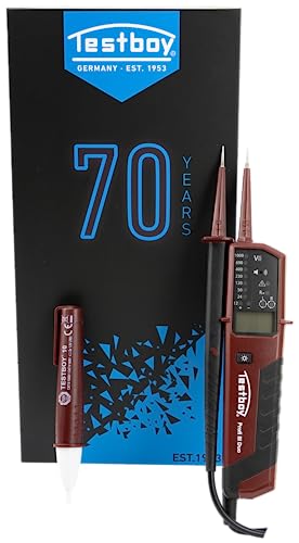 Testboy Profi III DUO Jubi Box mit kostenlosem Testboy 10 (präzise Voltmeter-Funktion und hoher Sicherheitsstufe - CAT IV 1000 V, Einhandbedienung, zweipoliger Drehfeldprüfung, einpolige Phasensuche) von Testboy