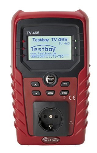 Testboy TV 465 PRO Gerätetester nach DIN VDE 0701-0702, Elektriker Werkzeug (netzunabhängig, menügesteuerte Hilfefunktion, inklusive Speichererweiterung und Software zur Protokollierung), Rot/Schwarz von Testboy