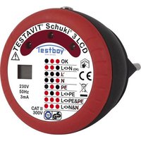 Testboy Testavit Schuki 3 LCD Steckdosentester CAT II 300V LED, LCD von Testboy