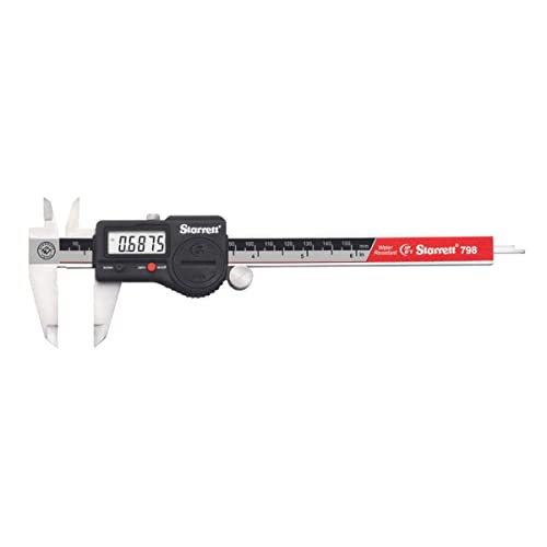 Starrett 798A-6/150 Digitaler Messschieber, Edelstahl, batteriebetrieben, Zoll/metrisch, 0-6" Bereich, +/-0,001" Genauigkeit, 0,0005" Auflösung, erfüllt DIN 862 Spezifikationen von Starrett