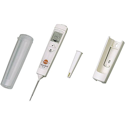 Testo 0563 1063 106 Lebensmittel-Kern-Thermometer, inklusive TopSafe (wasserdichte Schutzhülle, IP67), Befestigungs-Clip, Fühler-Schutzkappe und Batterien von Testo AG