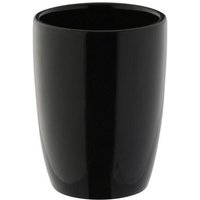 Zahnputzbecher schwarz Keramik B/H/L/D: ca. 7,5x10x7,5x9 cm von Axentia