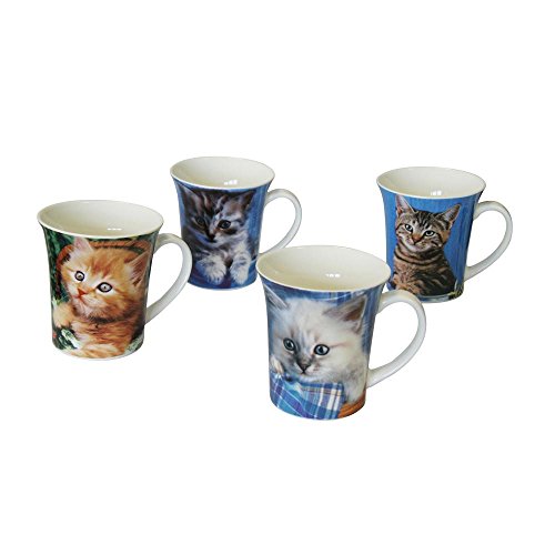 AXENTIA Kaffeebecher "Katzenkinder" New bone China Porz. von TESTRUT