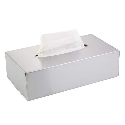 Axentia Taschentuchbox mit Wandmontage Set 8-teiliger aus Edelstahl in der Farbe Silber, Größe: 26x74x8,5 cm, 116941 von axentia