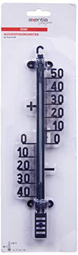 Xclou Außenthermometer in Schwarz, Temperaturmesser für Garten & Outdoor-Bereich, Außenthermometer analog für draußen, Gartenthermometer mit negativer und positver Temperaturanzeige von Xclou