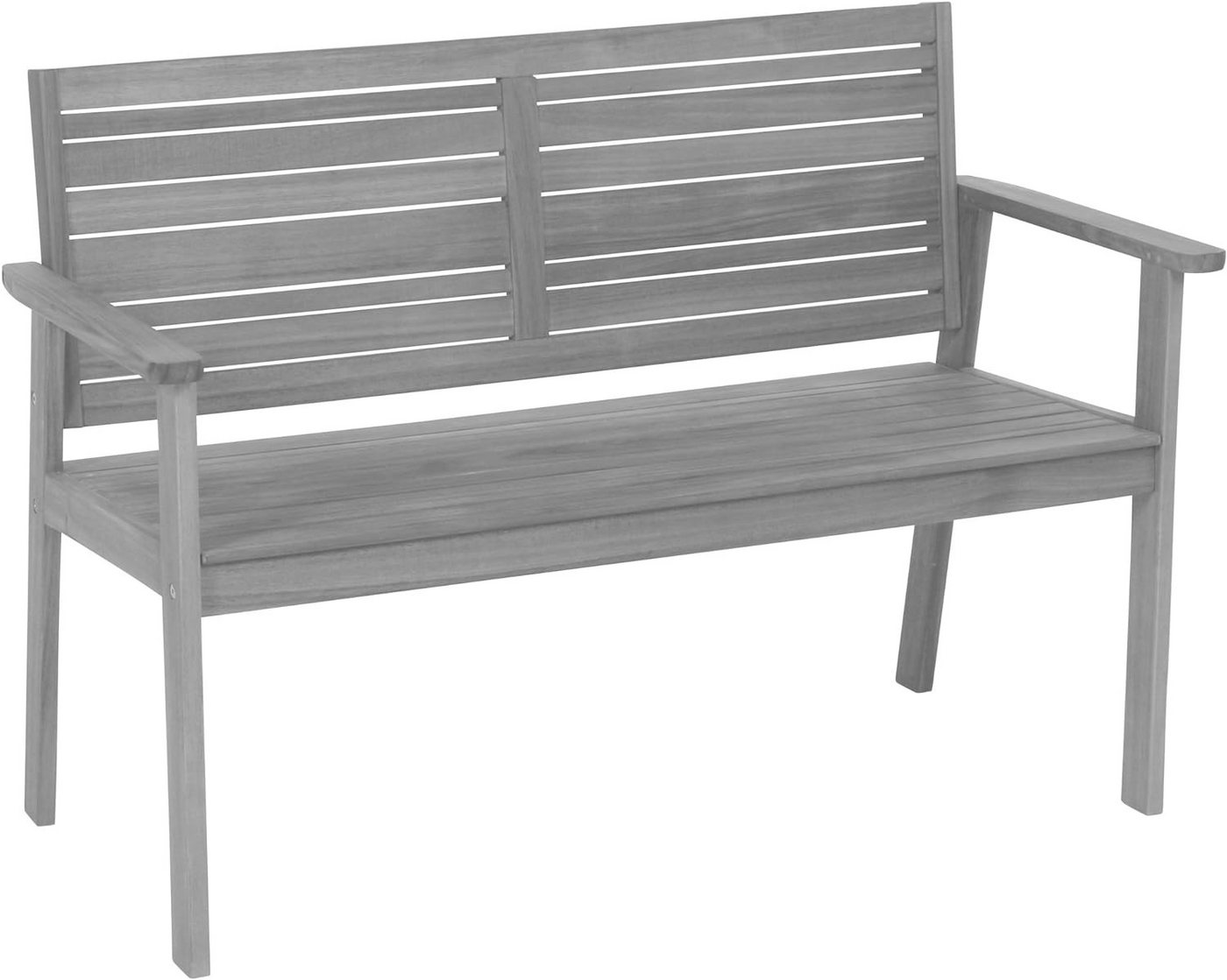 Testrut Gartenbank Gartenbank Holzbank FSC Akazienholz, Grau 11.5 x 6 x 1.4 cm 2 Sitzer (1-St) von Testrut
