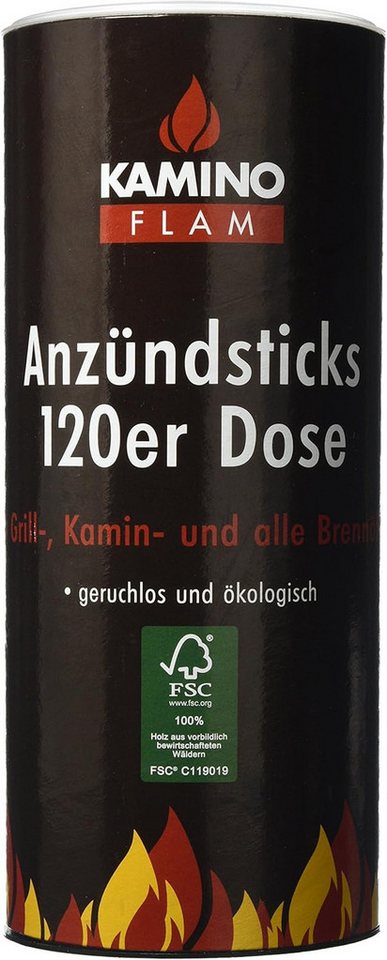 Testrut Grillanzünder Anzündsticks 120 Anzünder in handlichen Dose Feuersticks, (1-St) von Testrut