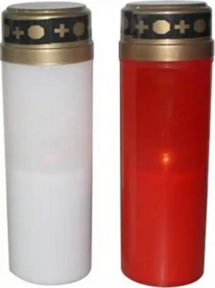 Testrut LED-Kerze Grablicht LED rot und weiß sortiert 21 cm (1-tlg) von Testrut