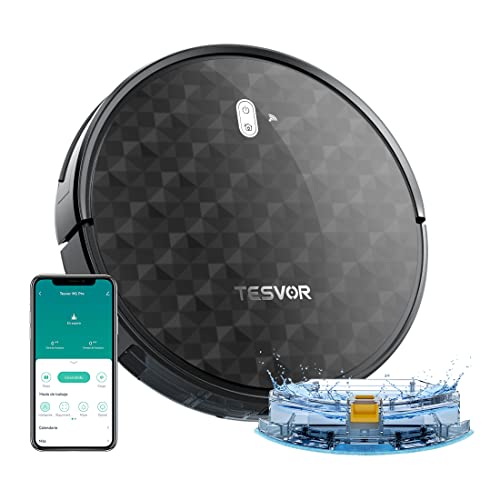 Tesvor M1 PRO Saugroboter mit 4000 Pa Leistung, kabelloser Saugroboter mit Raumkarte, optimiert für Tierhaare, Allergene, Glatte Teppiche, mit App für Alexa/Google von Tesvor