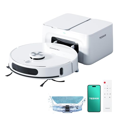 Tesvor S8MAX Saugroboter mit Wischfunktion 3in1 8000PaStarkstaubsauger Roboter LiDAR Navigation+240Min APP/Alexa Steuerung 2.5L Selbstentleerungsstation für Großflächen Haushalte mit Haustieren von Tesvor