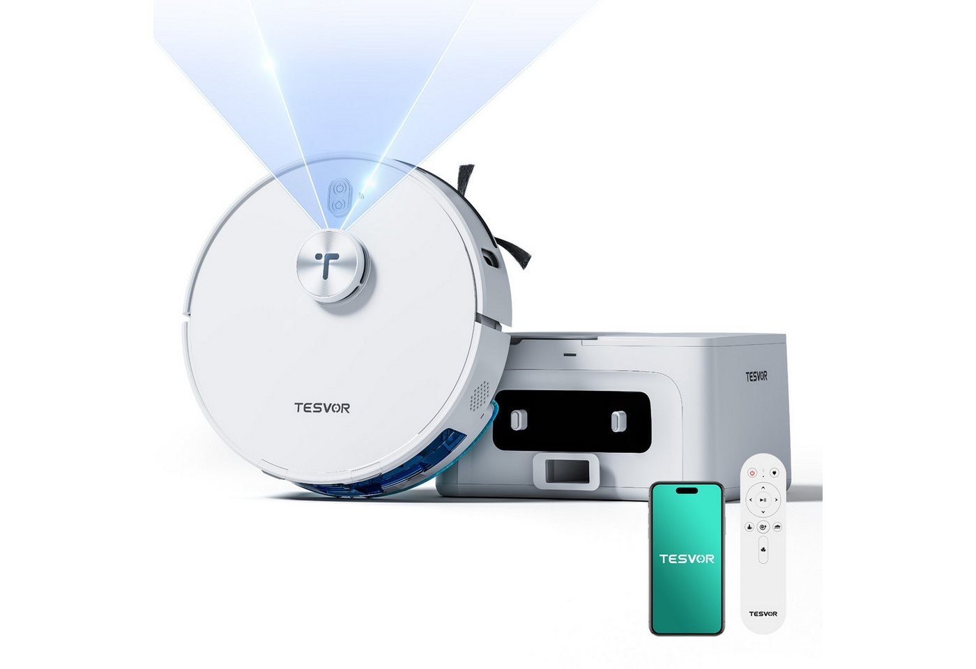 Tesvor Saugroboter mit Wischfunktion, 8000Pa, 240min,30 Tage, 5 große 2.5L-Staubbeutel, Mit Absaugstation Mit Staubbox Mit Wassertank Tesvor Saugroboter mit Wischfunktion, 8000Pa, 240min,30 Tage, 5 große 2.5L-Staubbeutel, Mit Absaugstation Mit Staubbox Mit Wassertank von Tesvor
