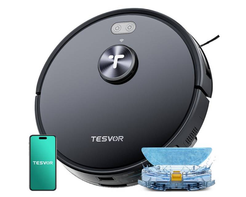 Tesvor Saugroboter S7Pro Nass-Trocken-Saugroboter Lasernavigation 6kPa mit Wischfunktion, 6000Pa, 600ml Staubbox von Tesvor