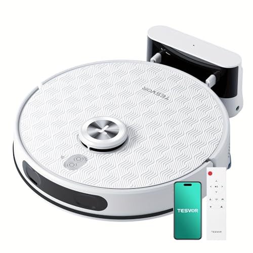 Tesvor The Robot Vacuum Cleaner with Mopping Function, 6000Pa Suction Power, 3-in-1 Laser Radar Navigation, 240 Minutes of Running Time, Carpet Recognition with Automatic Increase In Suction Power. von Tesvor