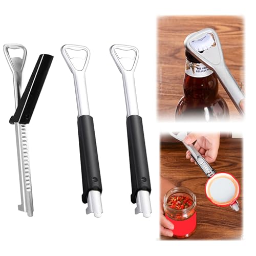 3 Stück Einstellbarer Dosenöffner aus Edelstahl,Jar Opener,Verstellbarer Dosenöffner,Multifunktionaler Müheloser Arthritis Glasöffner,Flaschenöffner für Senioren,Manuell Lid Opener mit Kapselheber von Tesyeux